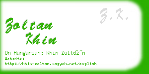 zoltan khin business card